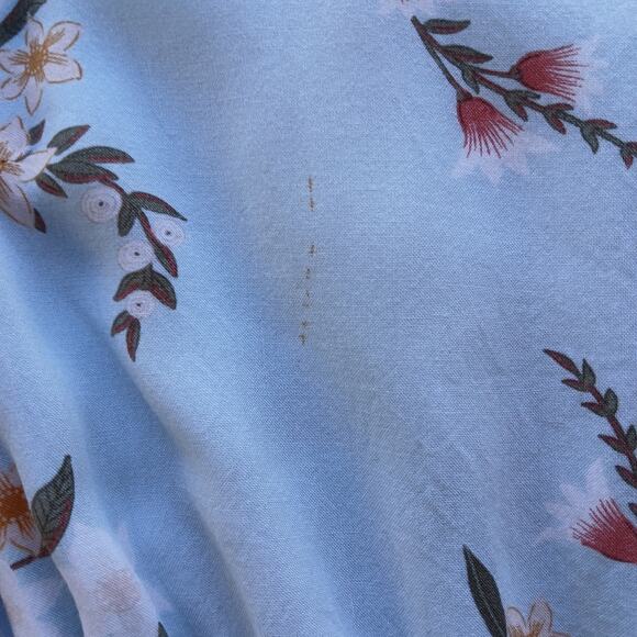 Ava & Viv Floral Blouson Dress XL lightweight summer button front blue - Picture 7 of 15